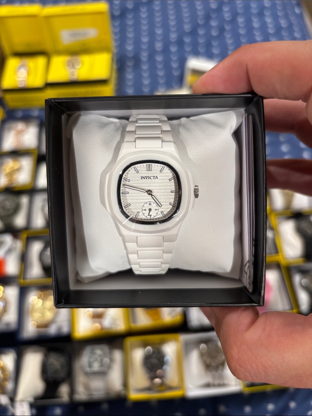Invicta White Ceramic Bracelet Watch with Silver Accents